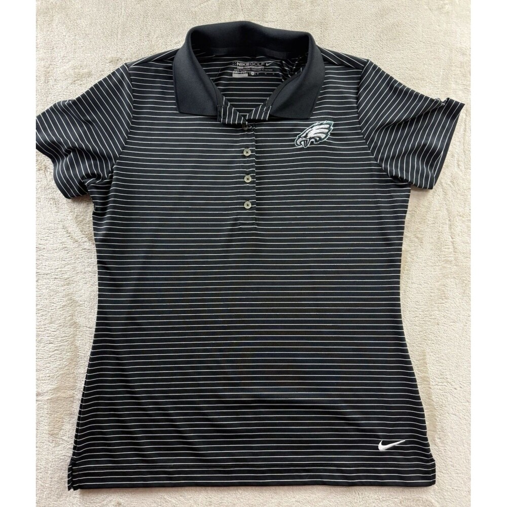 Nike Golf Eagles Women's Tour Performance Size Medium Black/White Striped Drifit